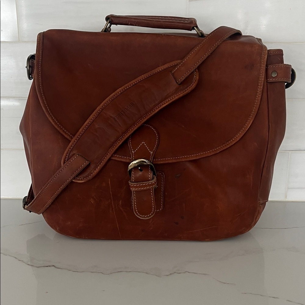 Korchmar Vintage Leather Messenger Bag Briefcase